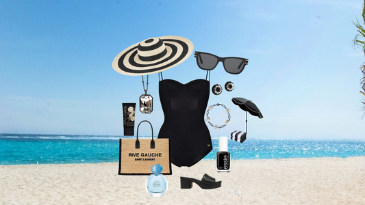 Embrace Elegance and Sparkle: A Perfect Day at the Beach with a Little Black Swim Suit