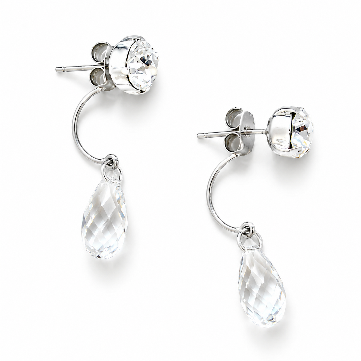 Clear Swarovski® Crystal Ear Jacket Earrings – Convertible Bridal Earrings