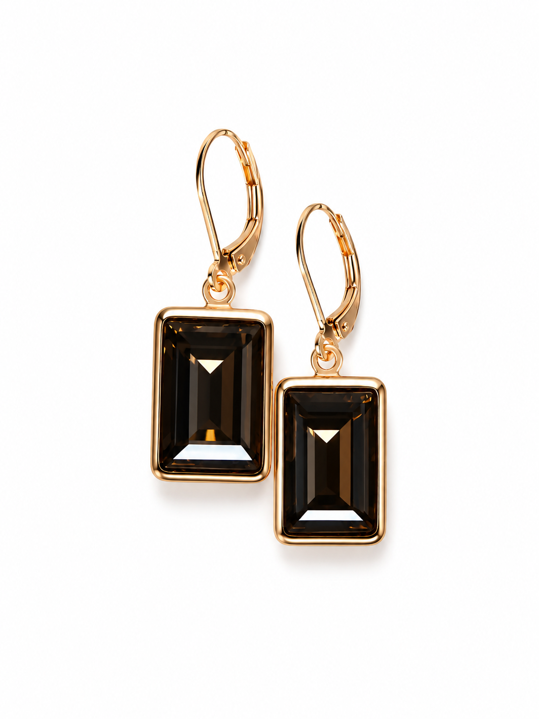 Boucles d'oreilles en cristal de quartz fumé