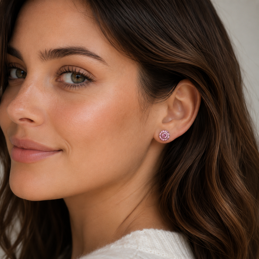 Light Pink Crystal Earrings