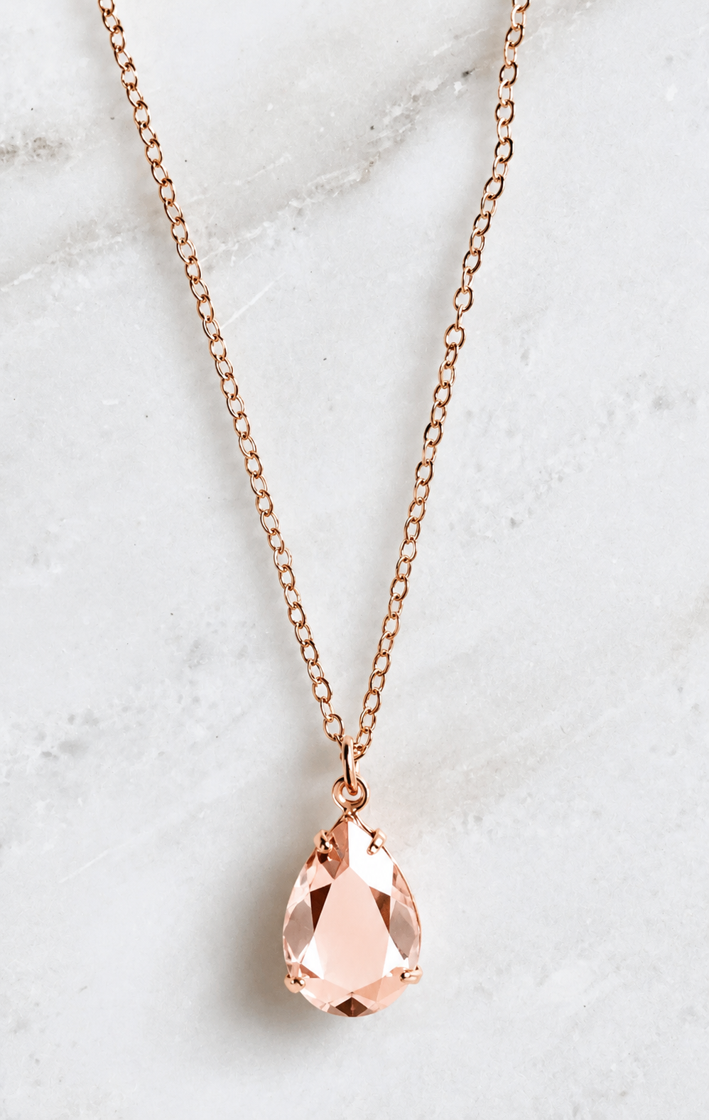 Collar de cristal de espejo de oro rosa