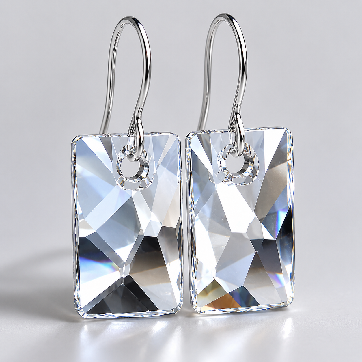 Pendientes Pendulares de Cristal Transparente