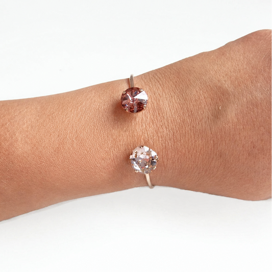 Blush and rose gold open cuff bracelet