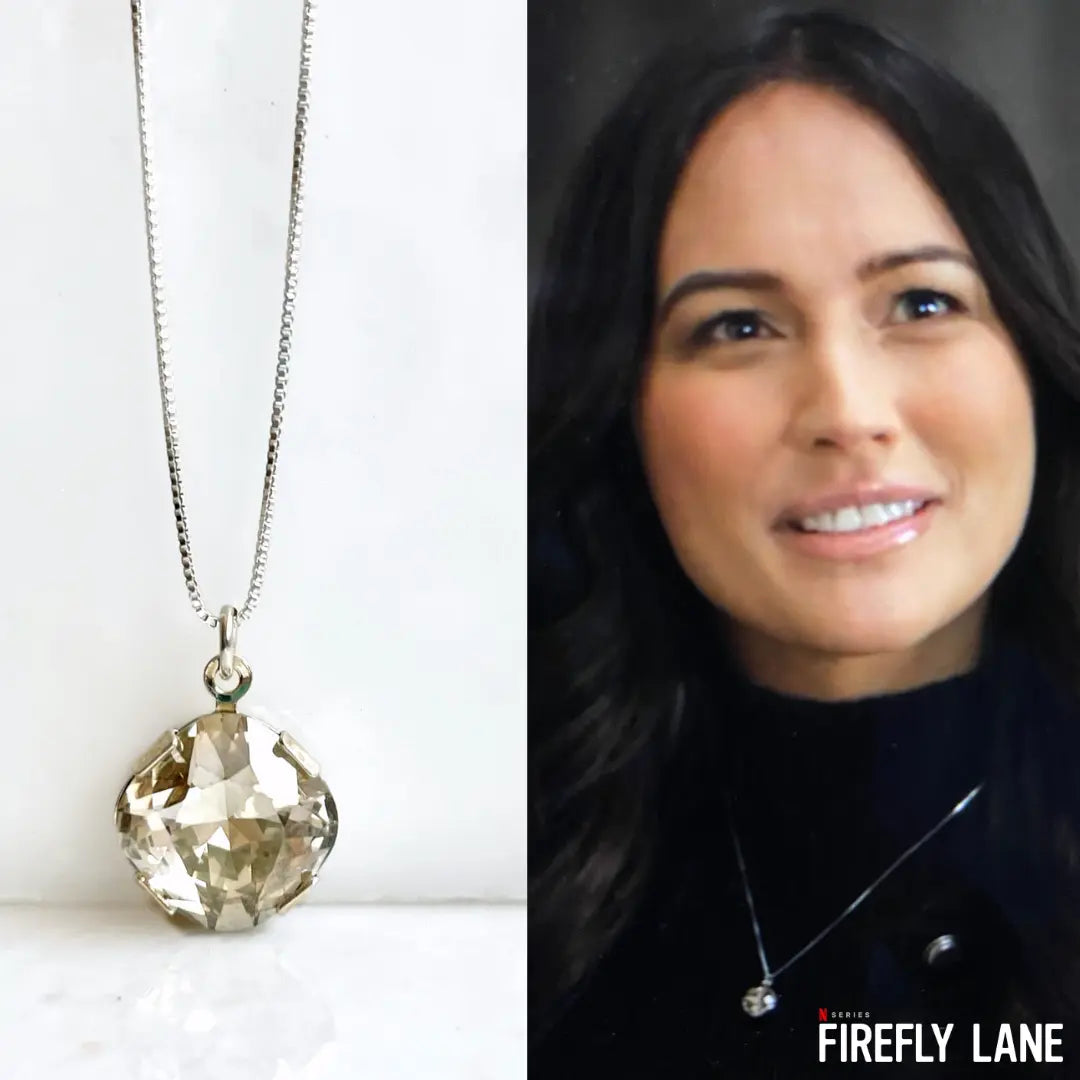 Silver Shade Square Crystal Necklace LoveYourBling