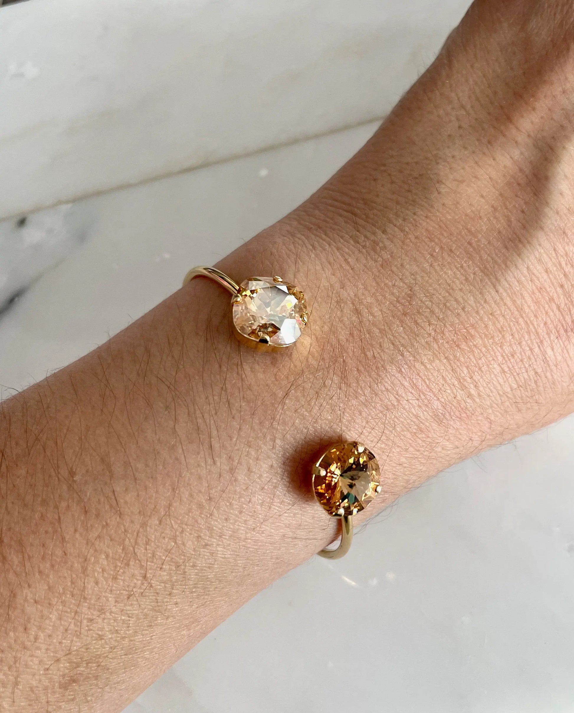 Gold open cuff bracelet in gold crystal LoveYourBling