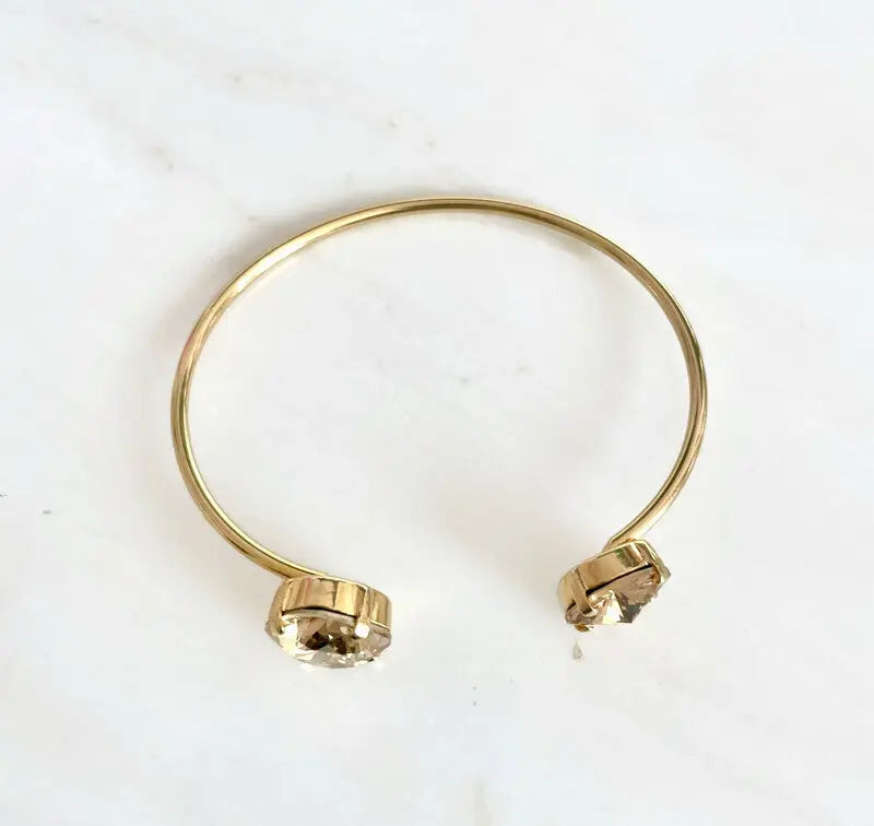 Gold open cuff bracelet in gold crystal LoveYourBling