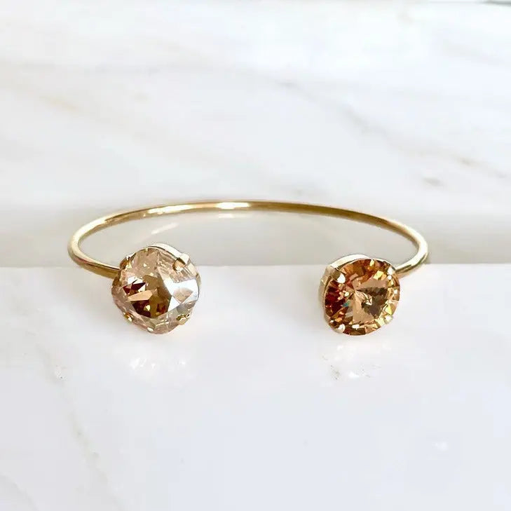 Gold open cuff bracelet in gold crystal LoveYourBling
