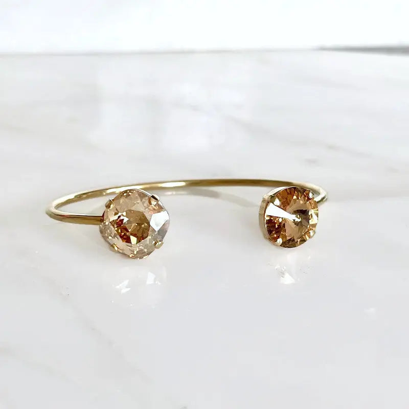 Gold open cuff bracelet in gold crystal LoveYourBling