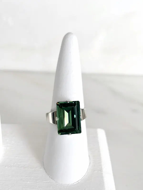 Erinite crystal baguette style ring LoveYourBling