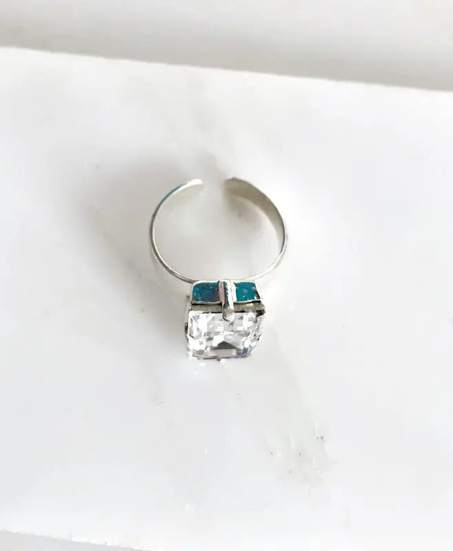 Clear crystal baguette style ring LoveYourBling