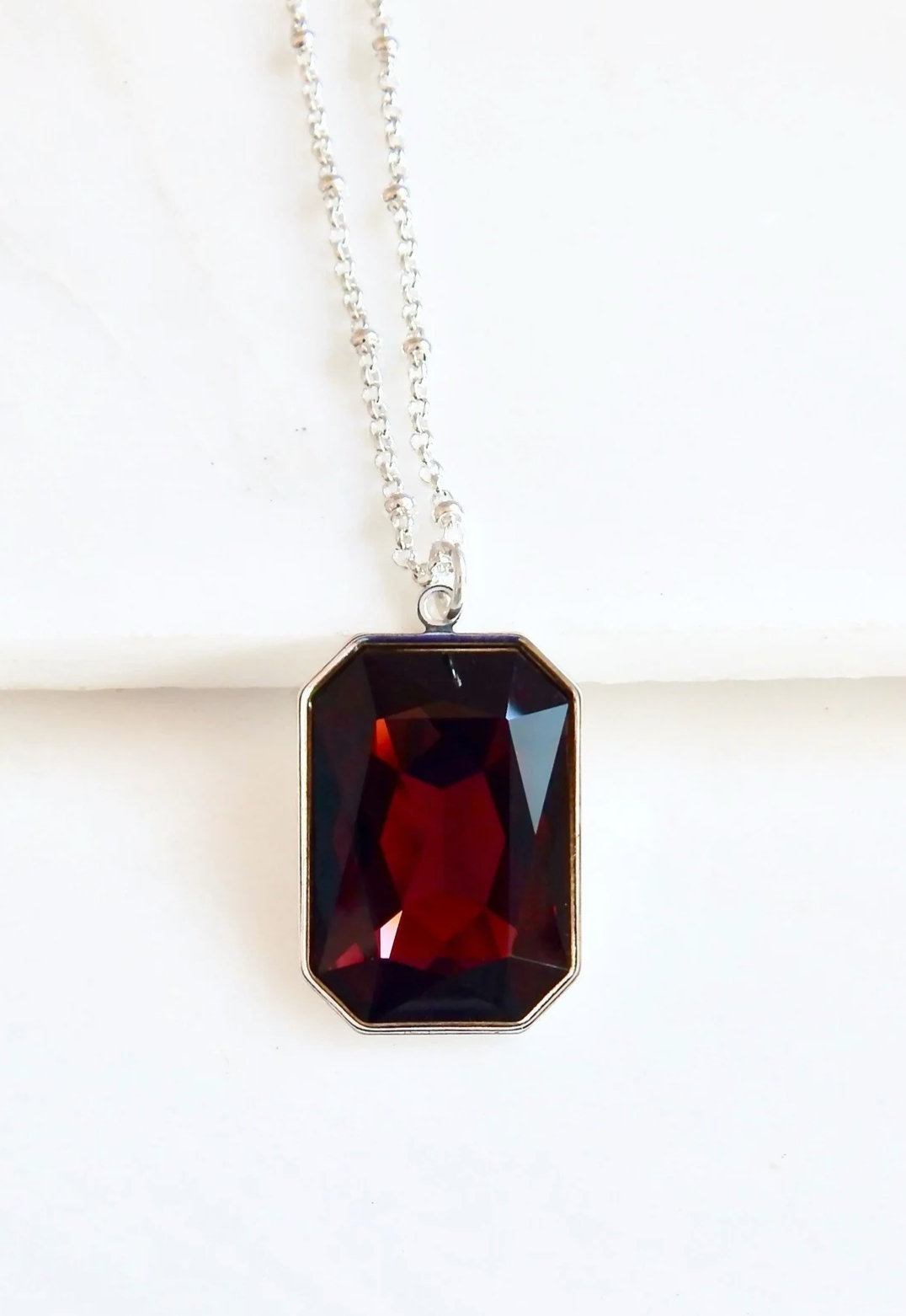 Large Burgundy Crystal Pendant