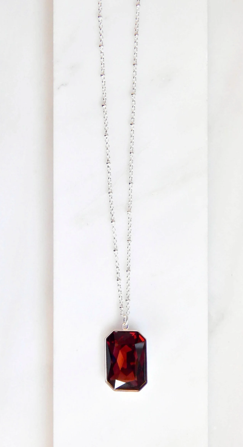 Large Burgundy Crystal Pendant