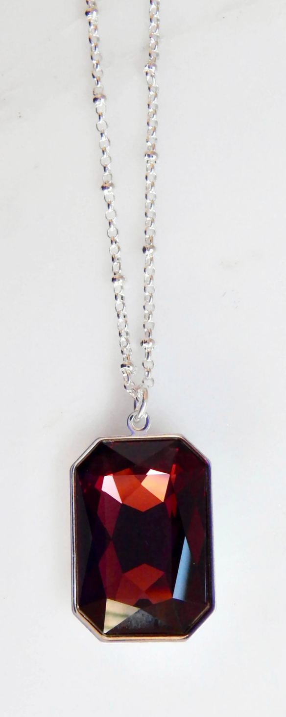 Large Burgundy Crystal Pendant