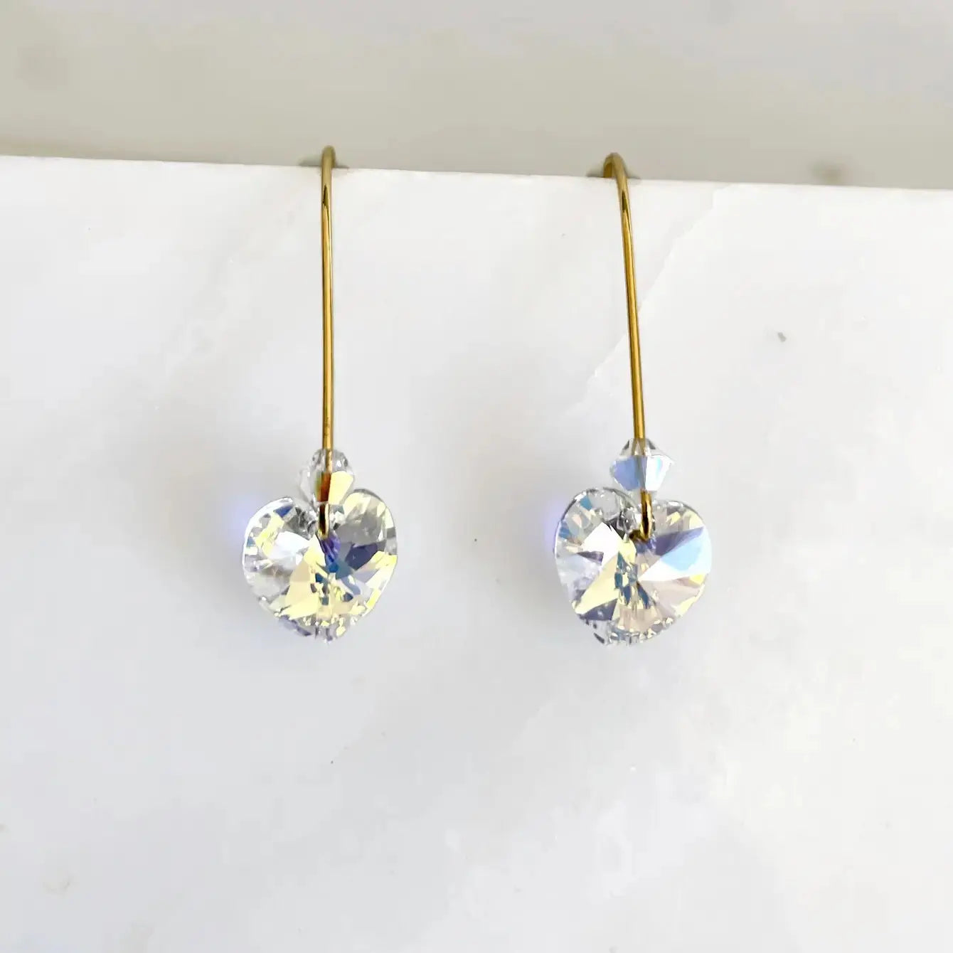 Clear ab crystal heart earrings LoveYourBling