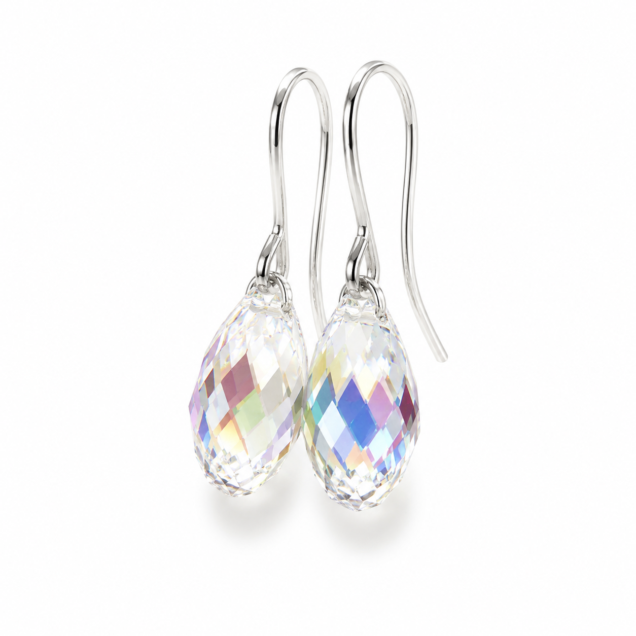 Clear AB Crystal Teardrop Earrings