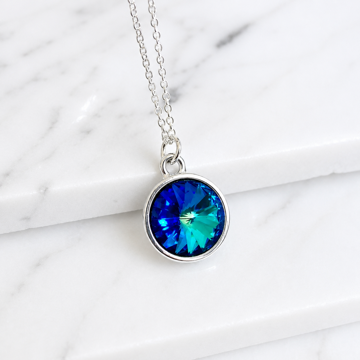 Collar bermuda cristal azul