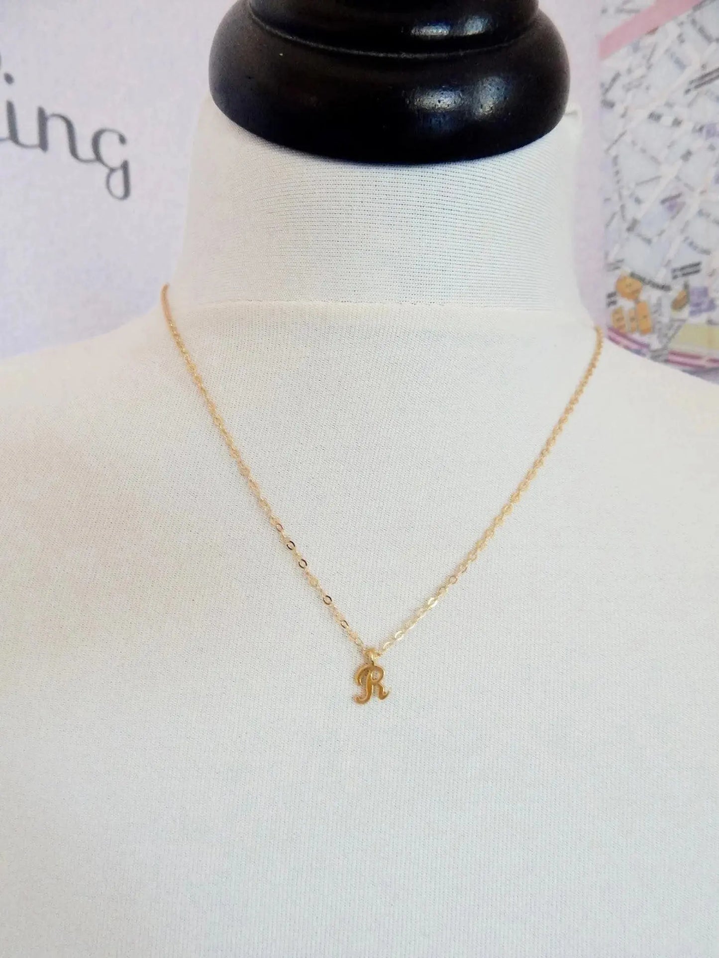 Delicate Gold Personalized Script Initial Necklace – Custom Letter Charm Necklace as Seen on Fuller House LoveYourBling