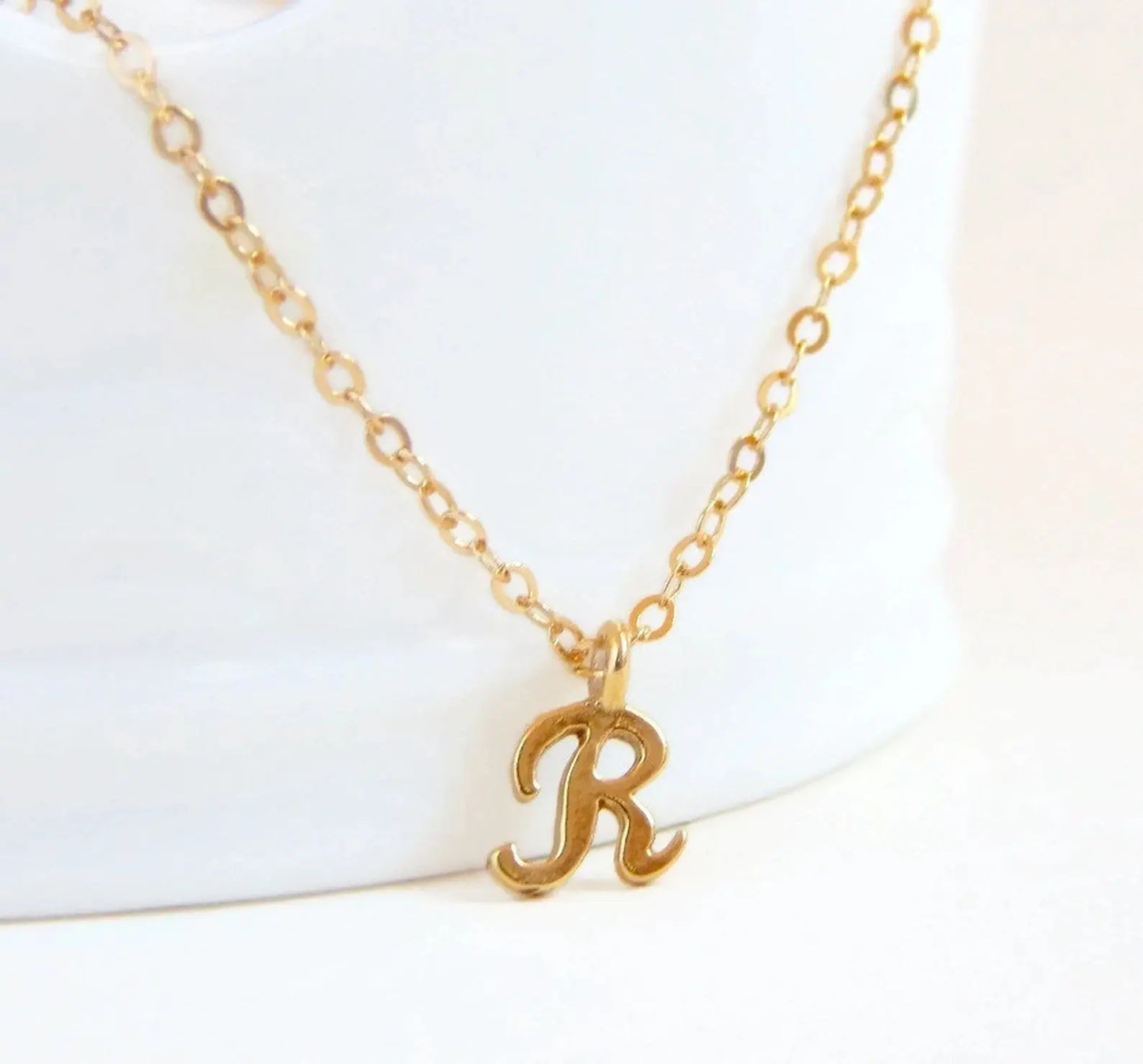Delicate Gold Personalized Script Initial Necklace – Custom Letter Charm Necklace as Seen on Fuller House LoveYourBling