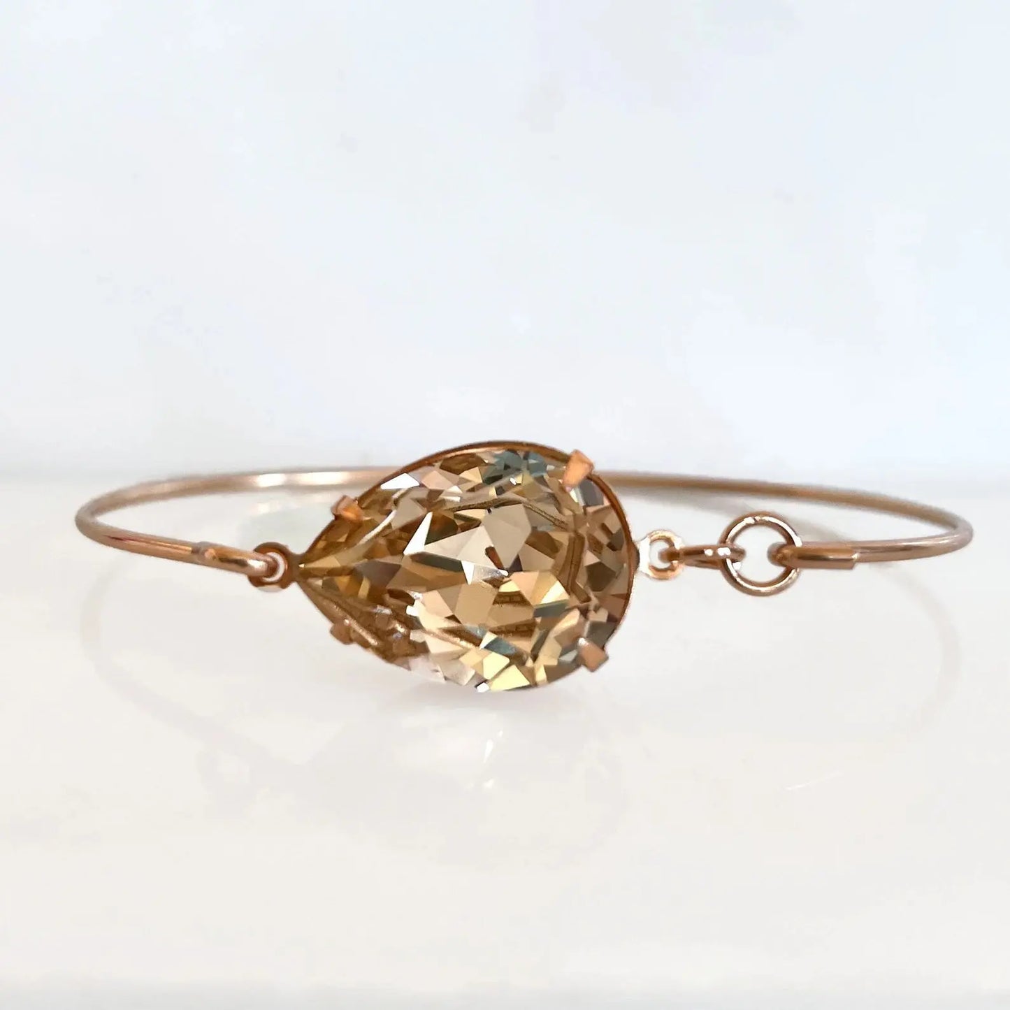 Crystal teardrop bangle bracelet LoveYourBling