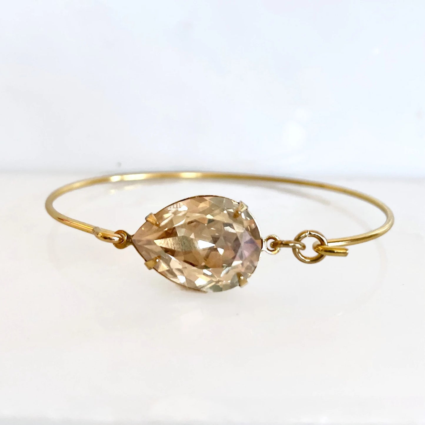 Crystal teardrop bangle bracelet