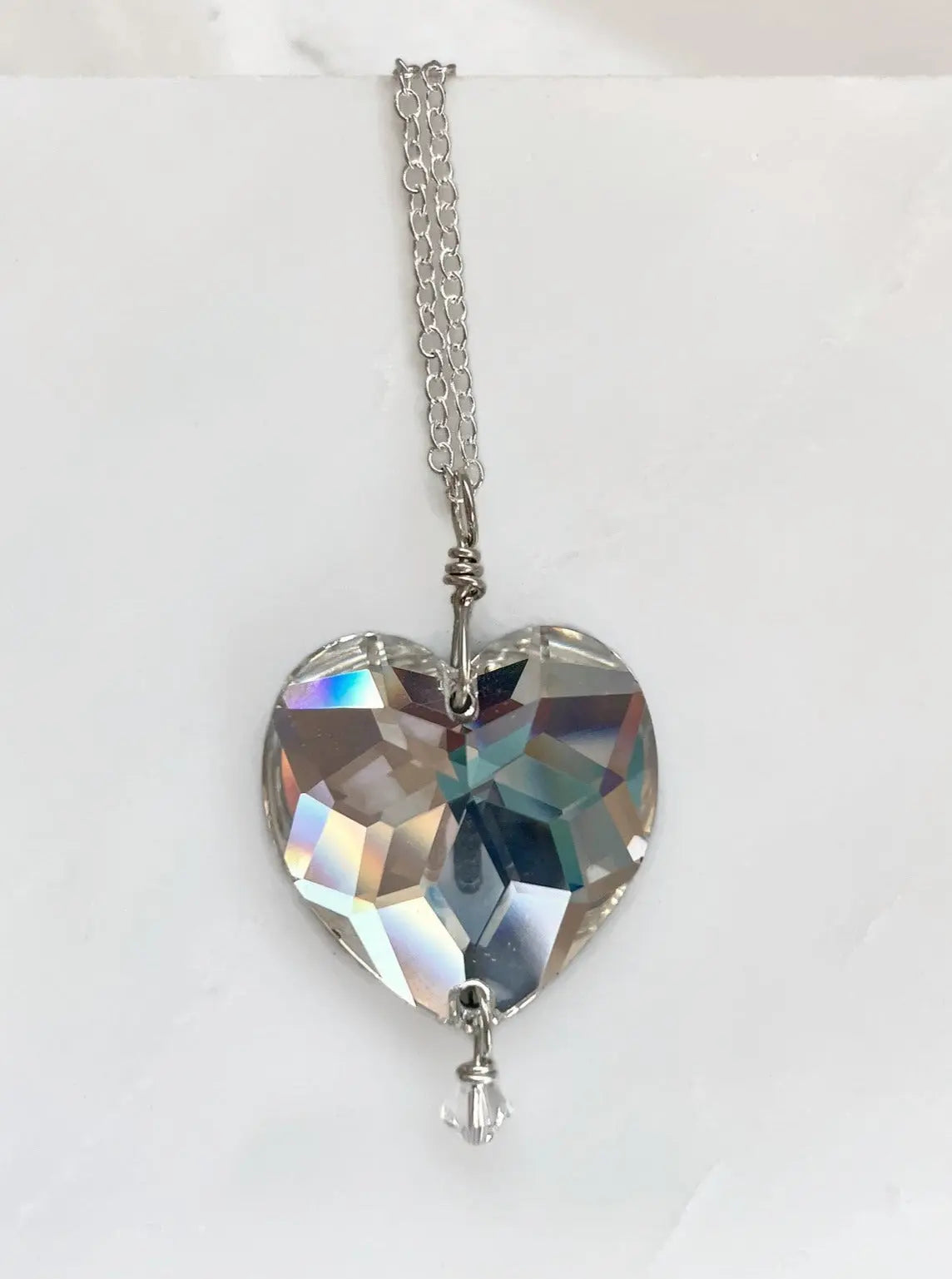 Clear crystal heart necklace LoveYourBling