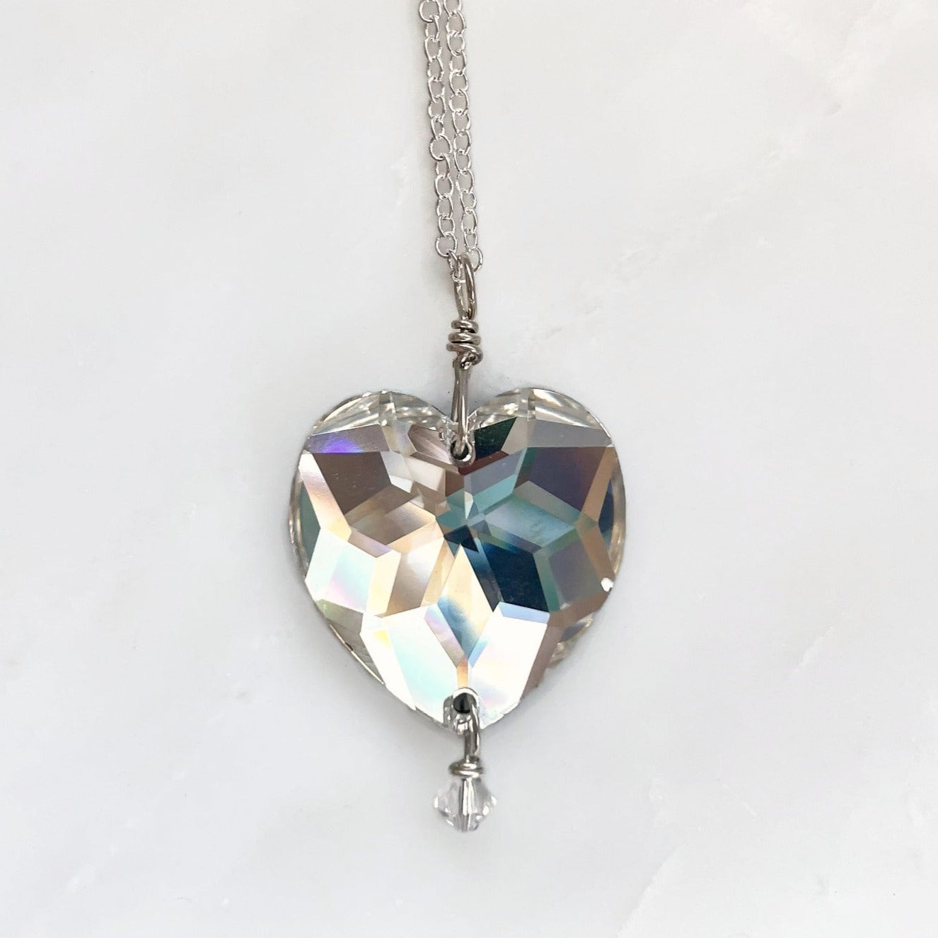 Clear crystal heart necklace – LoveYourBling