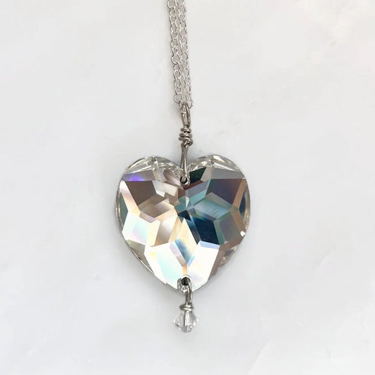 Clear crystal heart necklace LoveYourBling
