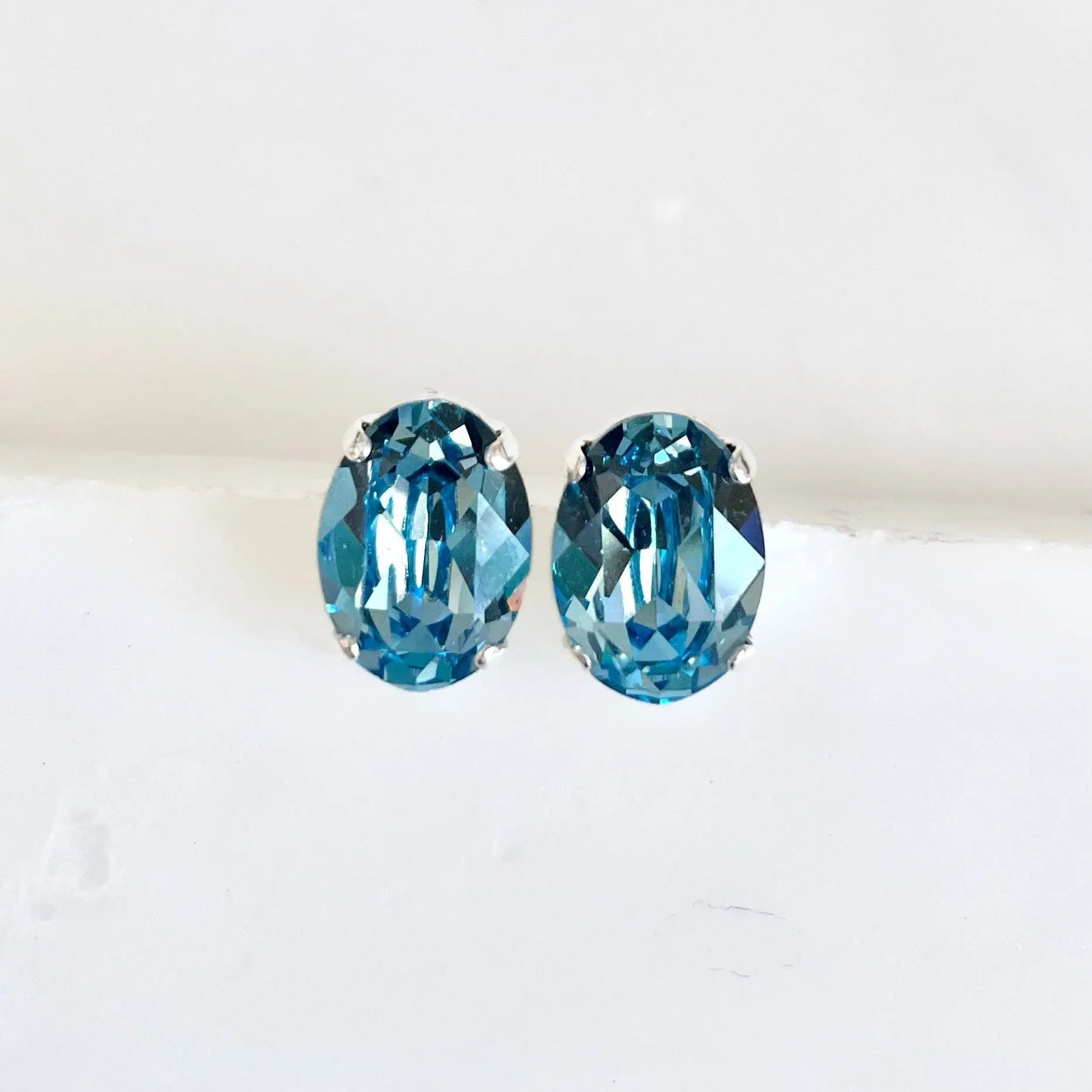 Oval cut crystal earrings LoveYourBling