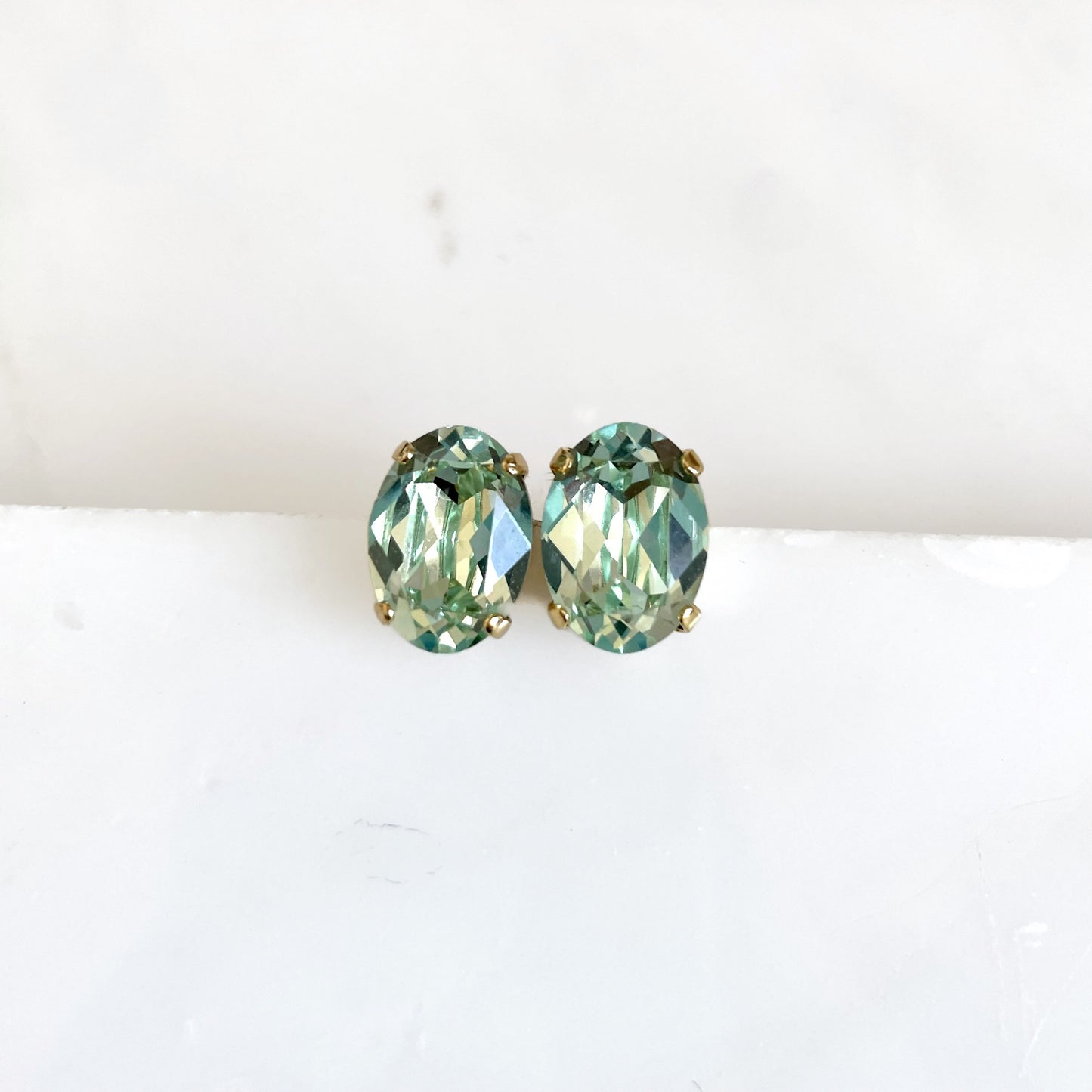 Oval cut crystal earrings