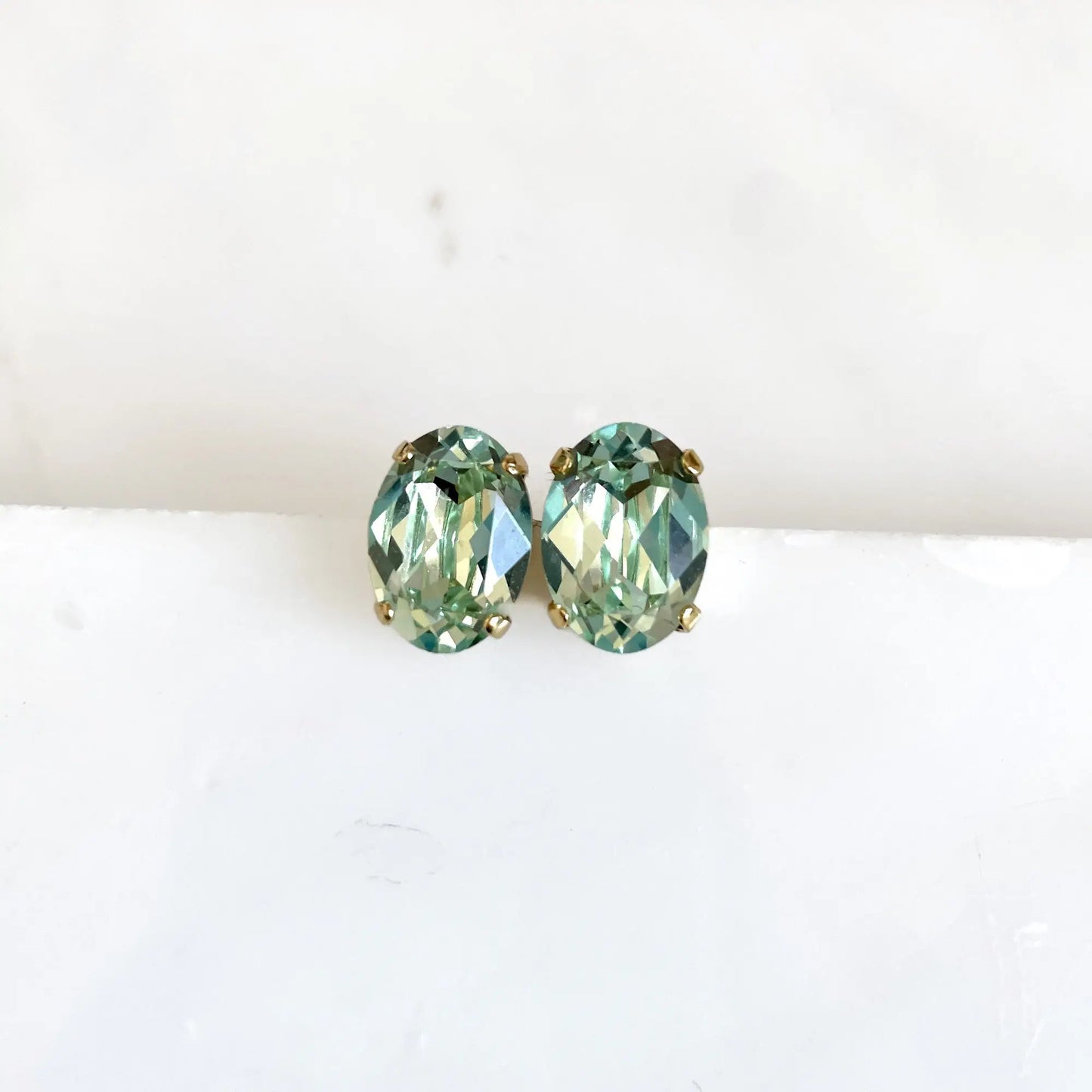 Oval cut crystal earrings LoveYourBling