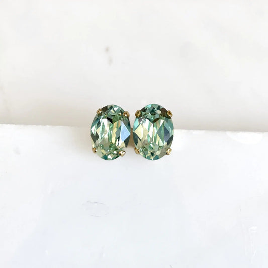 Oval cut crystal earrings LoveYourBling