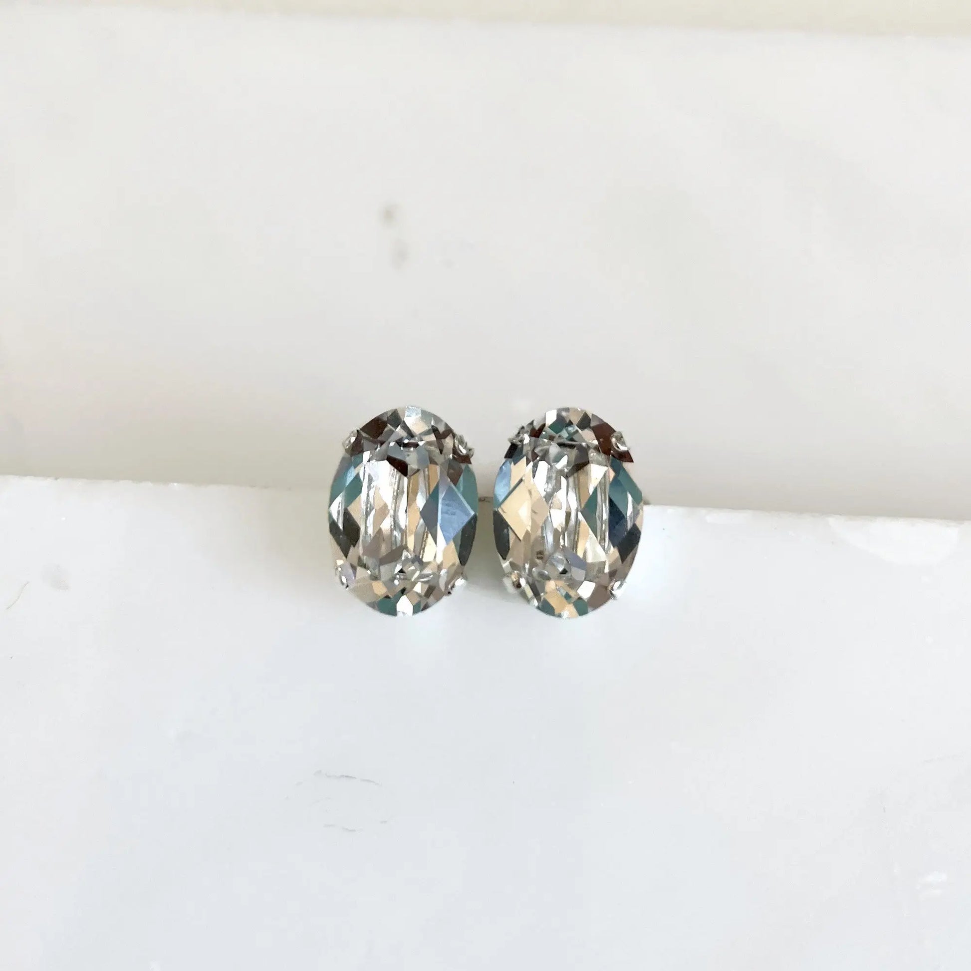 Oval cut crystal earrings LoveYourBling