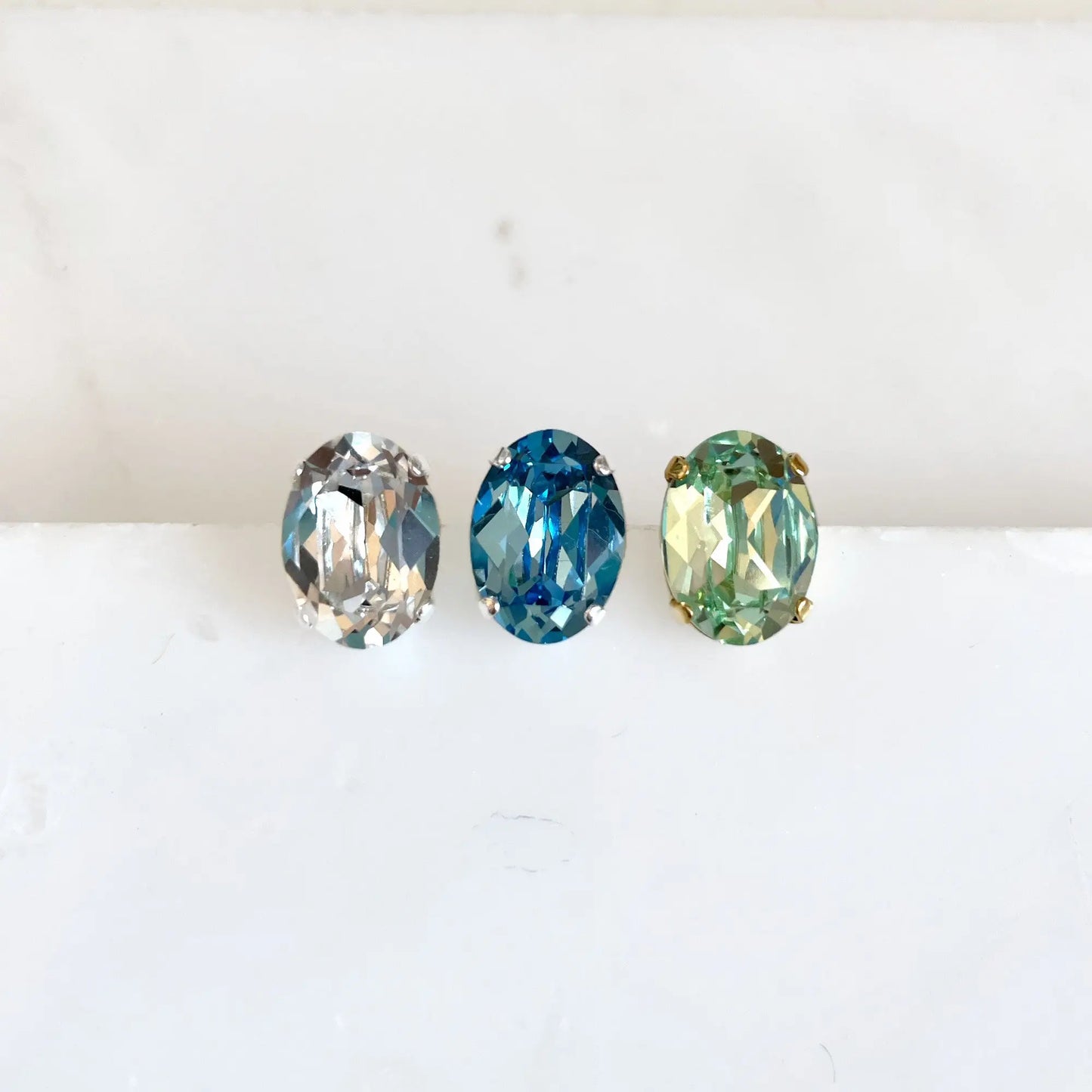 Oval cut crystal earrings LoveYourBling