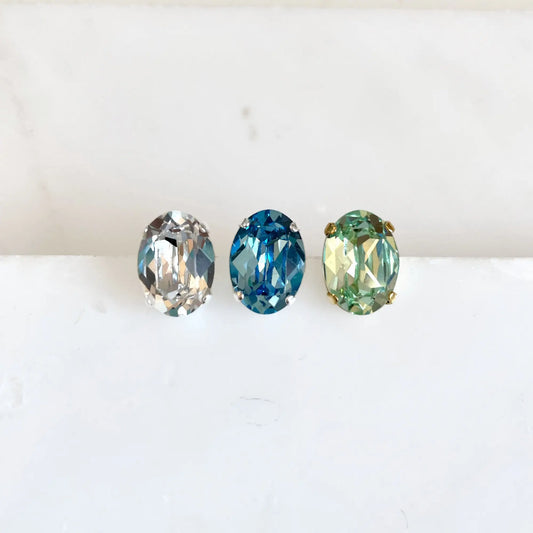 Oval cut crystal earrings LoveYourBling