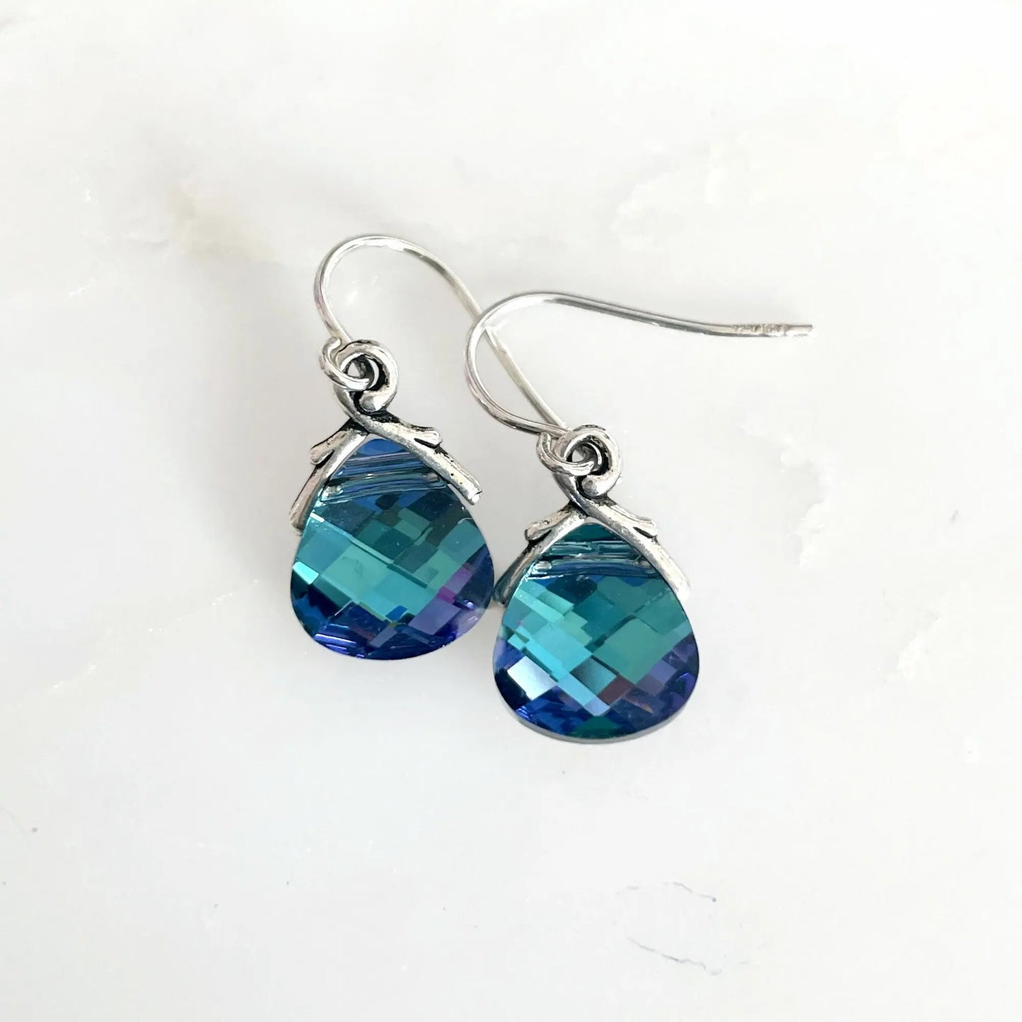 Crystal metallic flat briolette earrings your choice of color LoveYourBling