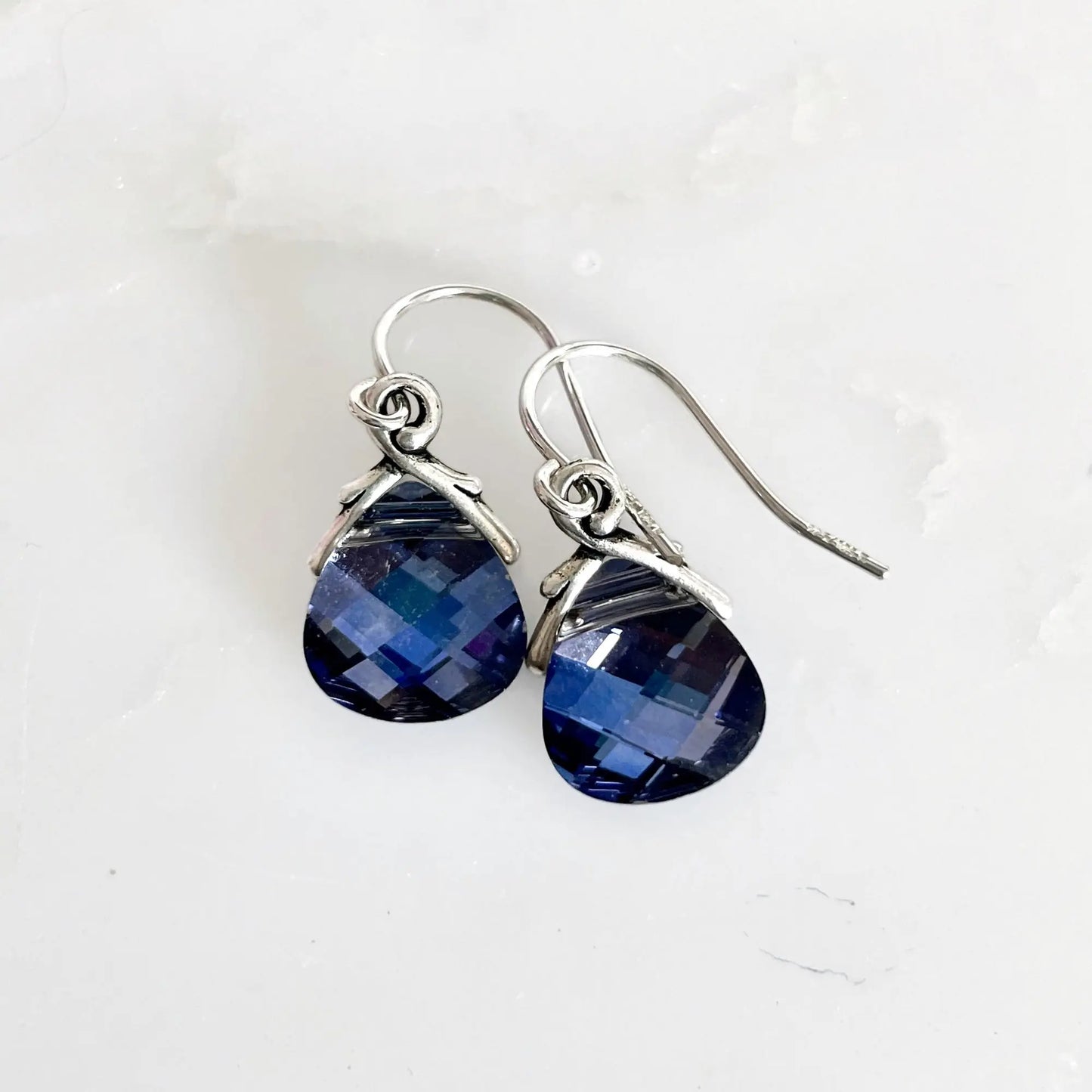 Crystal metallic flat briolette earrings your choice of color LoveYourBling