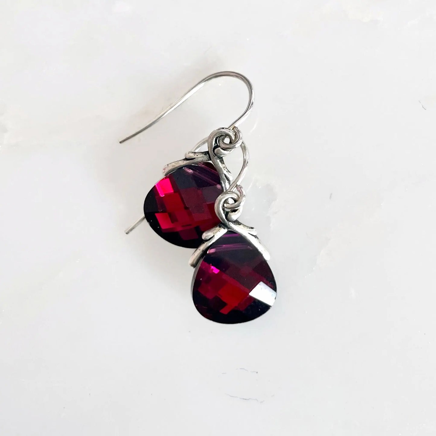 Crystal metallic flat briolette earrings your choice of color LoveYourBling