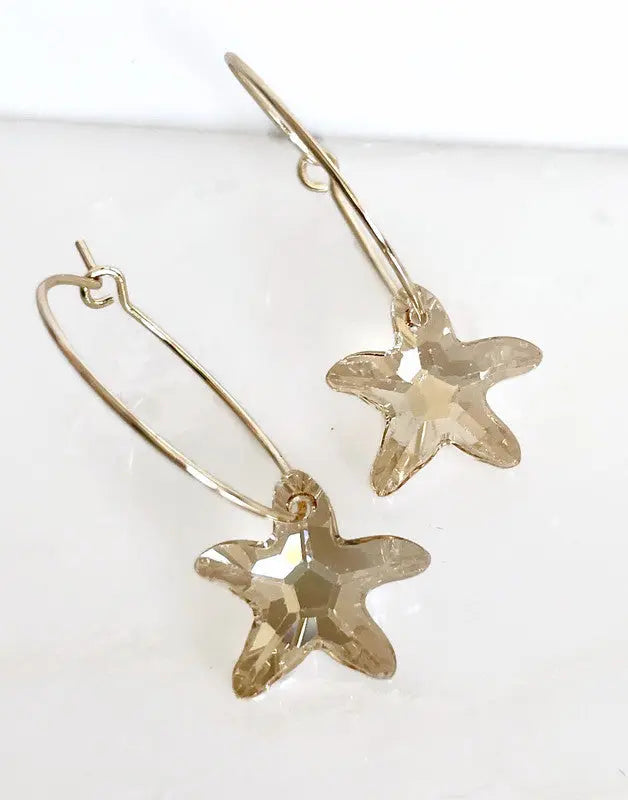 Gold starfish hoop earrings LoveYourBling