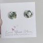 Mint green square crystal earrings