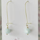 Mint green round crystal earrings