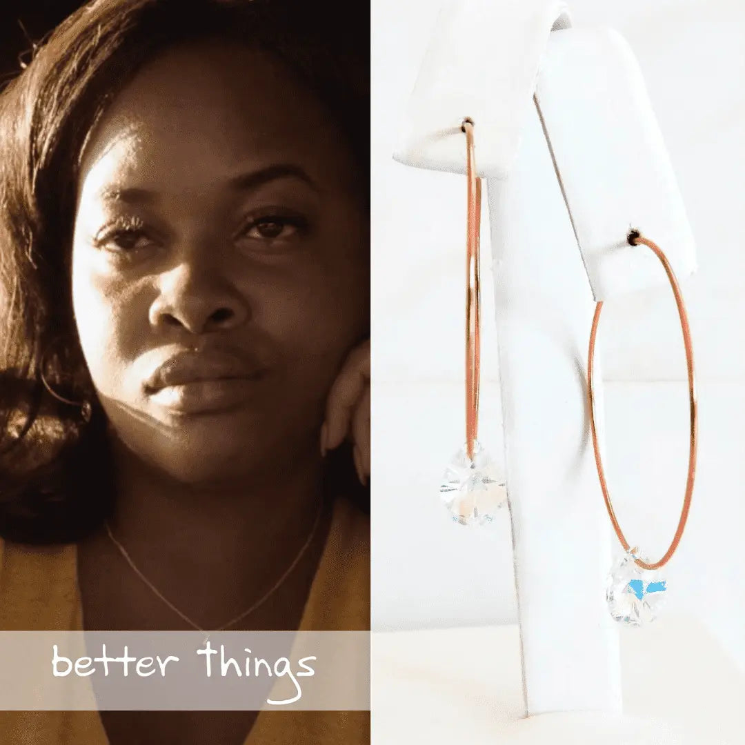 Crystal hoop earrings online gold