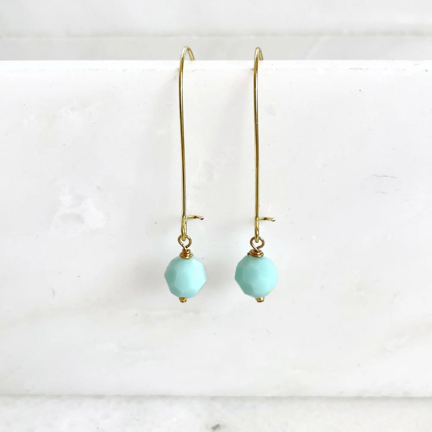 Mint green round crystal earrings LoveYourBling