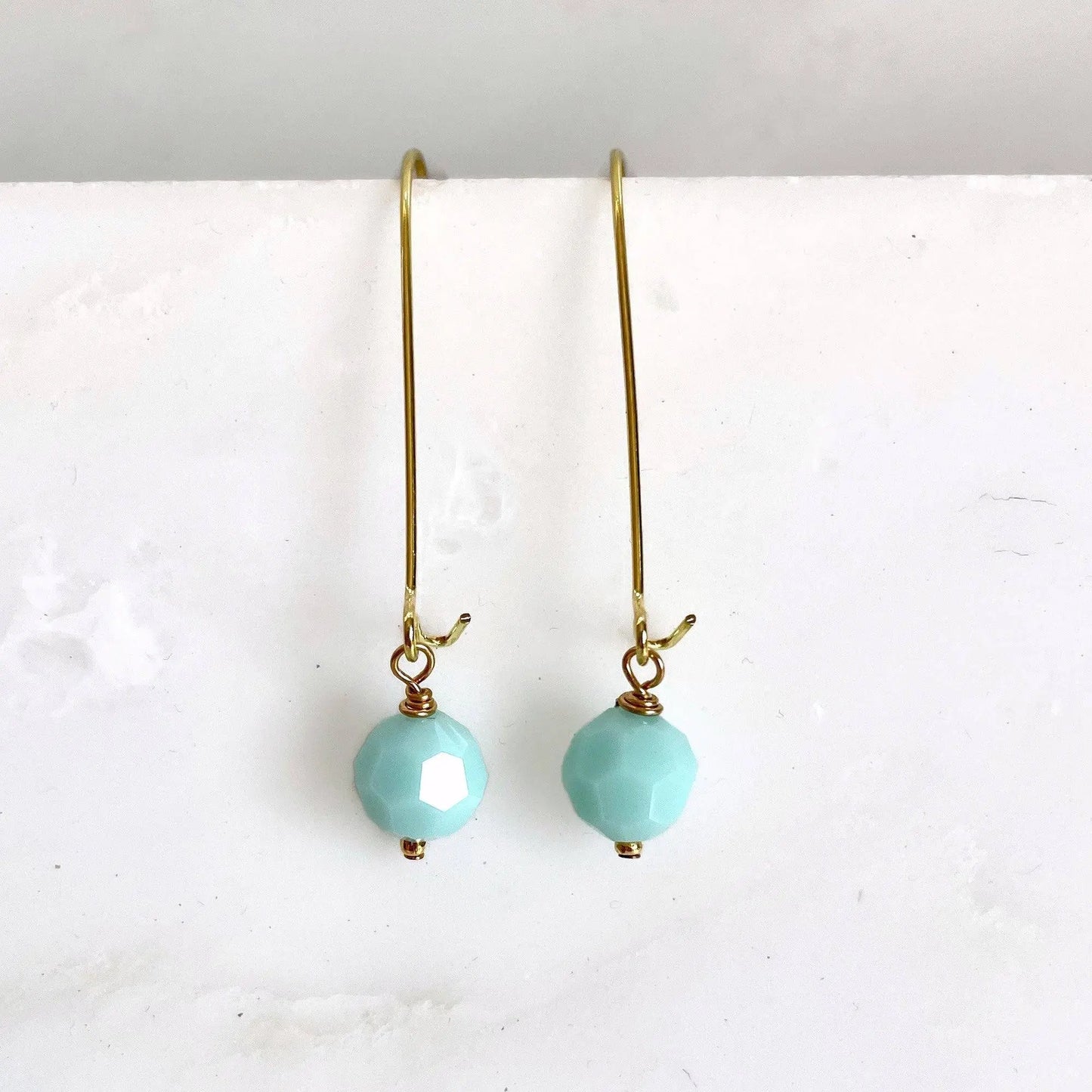 Mint green round crystal earrings LoveYourBling