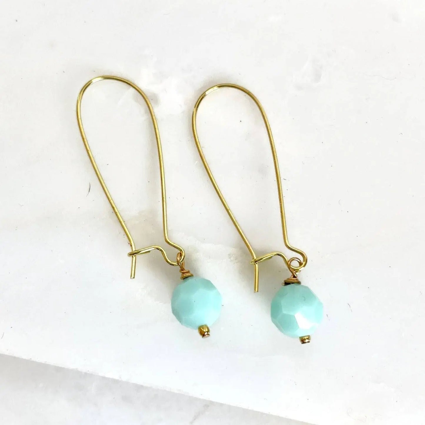 Mint green round crystal earrings LoveYourBling