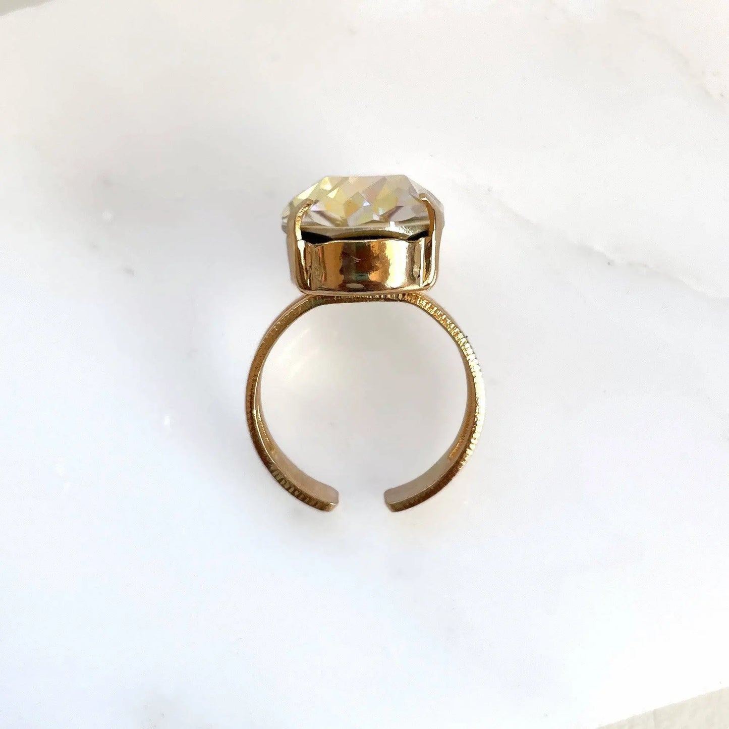 Iridescent crystal oval ring LoveYourBling