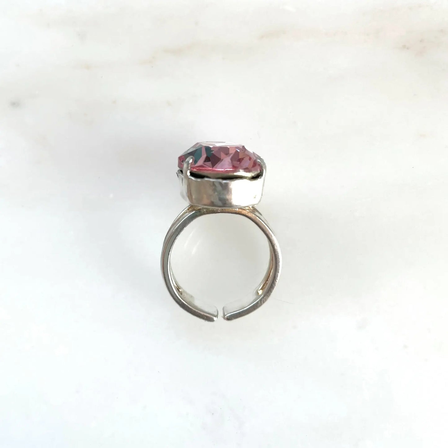 Light pink crystal oval ring LoveYourBling