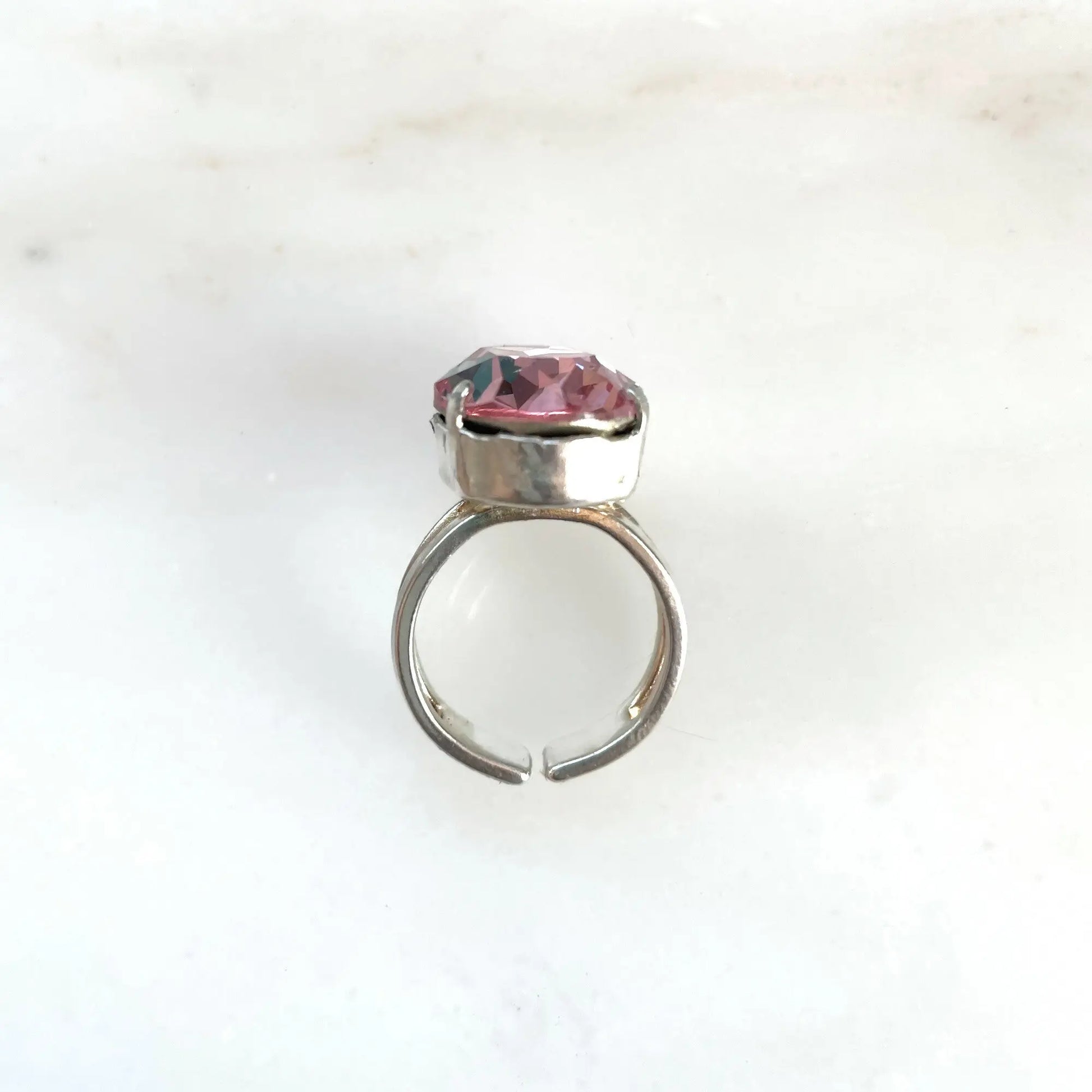 Light pink crystal oval ring LoveYourBling
