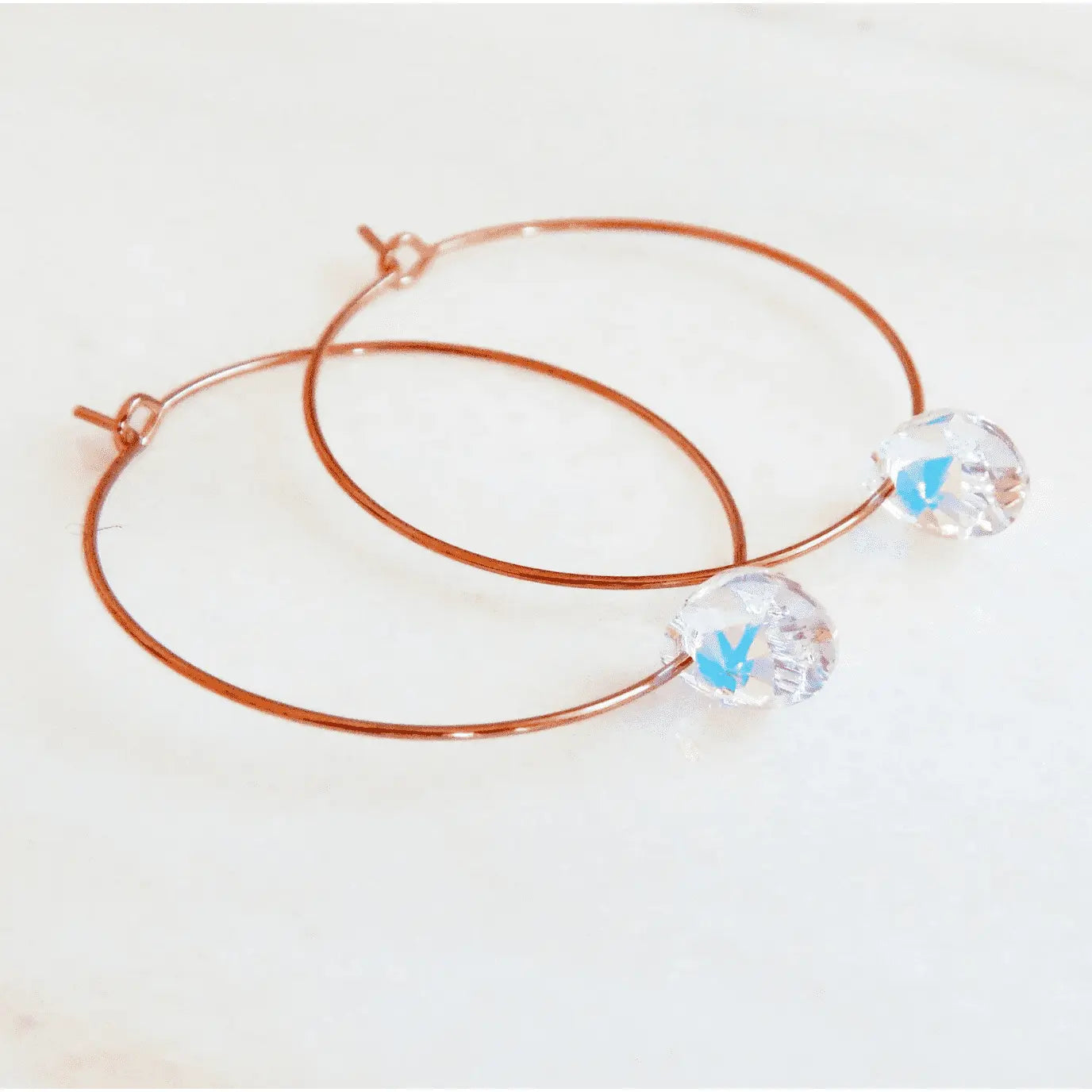 Rose gold crystal hoop earrings LoveYourBling