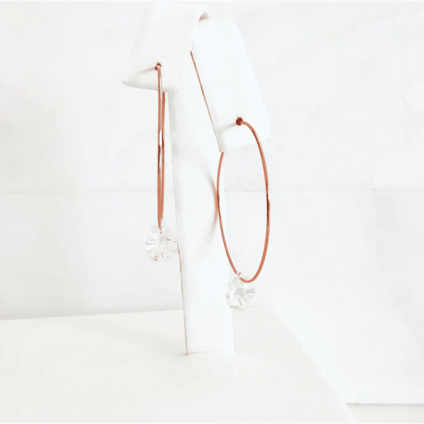 Rose gold crystal hoop earrings LoveYourBling
