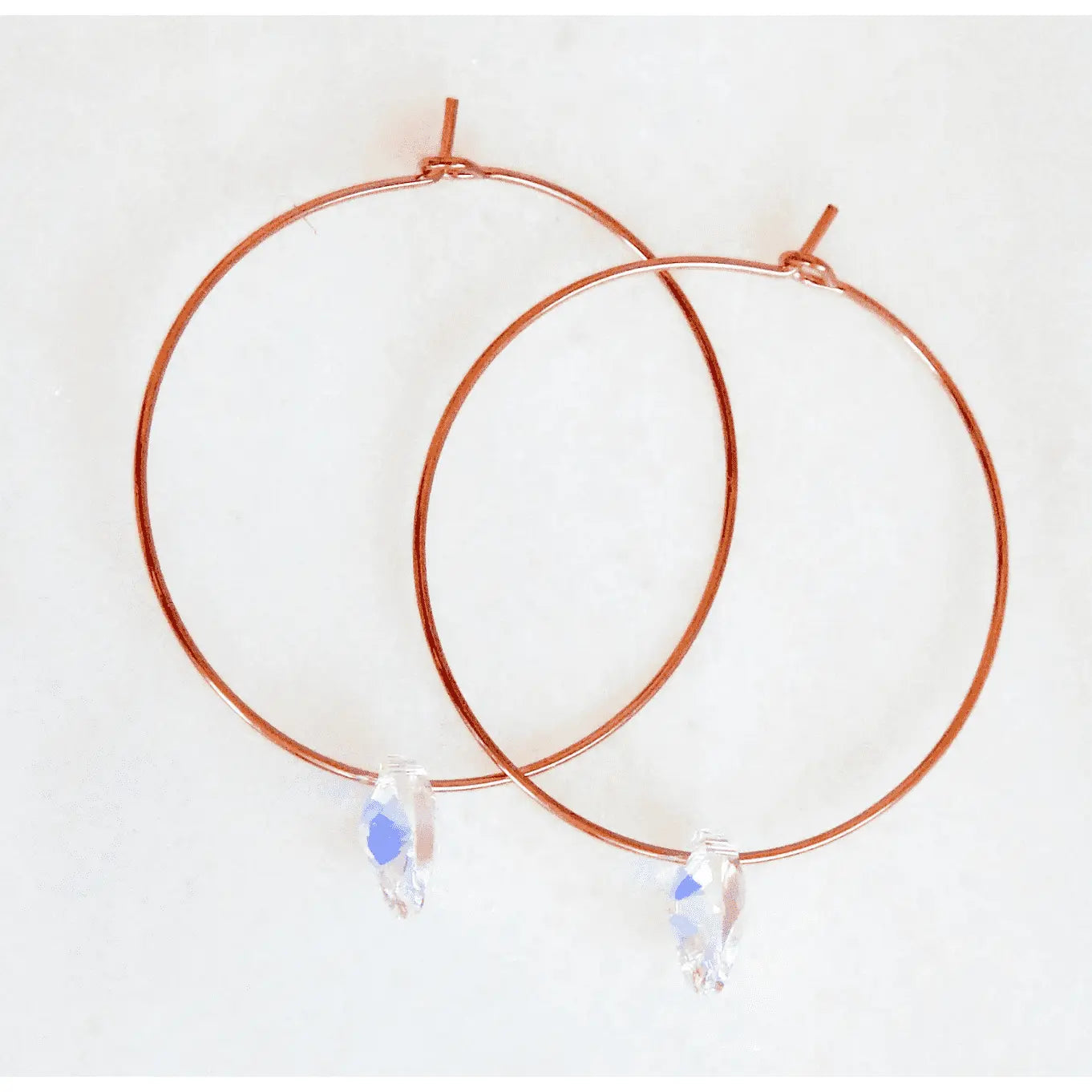Rose gold crystal hoop earrings LoveYourBling